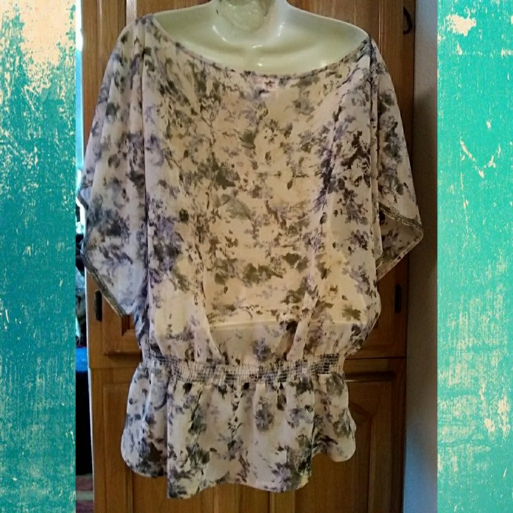 Costa Blanca Sheer Abstract Print Tunic - image 2